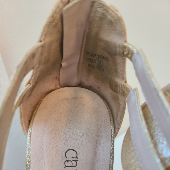 Cathy Jean Champagne Rhinestone Heels - Picture 4 of 7